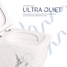 Унітаз підвісний Qtap Tern Ultra Quiet, Marble, з сидінням Slim Duroplast / Soft-close / Quick Release QTTER26MR49002 - мініатюра 4