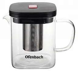 Чайник скляний заварювальний зі знімним ситечком (0612s) Ofenbach 600 мл kuh0006764
