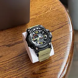 Чоловічий наручний годинник 1283 Black-Khaki Wristband. Skmei acs0030823 - мініатюра 4