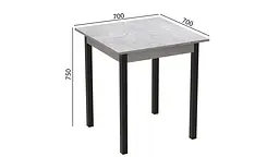 Стіл кухонний Ferrum-decor Дієго 75x70x70 Чорний ДСП Бетон 16мм (FRD-105575) - мініатюра 3