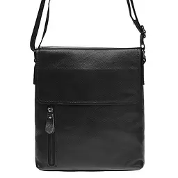 Чоловіча сумка Borsa Leather K17859 27x24x5 см Чорний (16183) - мініатюра 2