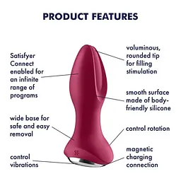 Анальна пробка Satisfyer Rotator Plug 2+ 12.8 см (червоний) - мініатюра 8