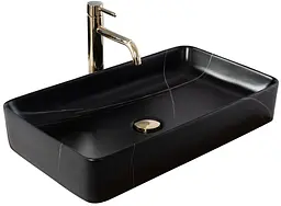 Умивальник Rea Denis 61x35 black stone matt (REA-U6510), Матова