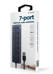 Хаб USB Gembird UHB-U3P1U2P6P-01, Grey, USB 3.1 - 1xUSB 3.1 / 6xUSB 2.0, кабель 50 см - мініатюра 3