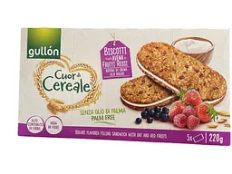 Печиво Gullon Cuor di Cereale вівсяне з йогуртовим кремом 220 г (8410376042887)