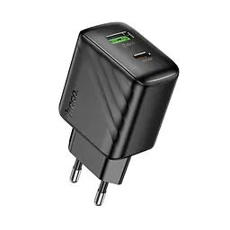 Блок живлення Hoco CS25a 25W зарядний пристрій адаптер 2 порти USB-C + USB-A чорний - мініатюра 4