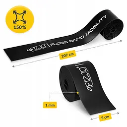 Стрічка компресійна для флосингу 4FIZJO Floss Band 207 x 5 x 0.1 см Black (P-5905973405256) - мініатюра 4