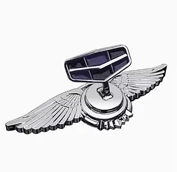 Емблема приціл Geely орлині крила метал Хром 215х70х72 мм на скотчі (Завод)