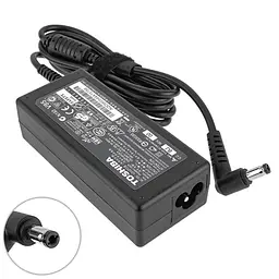 Блок живлення для ноутбука TOSHIBA 19V 3.42A 65W 5.5x2.5mm L-подібний роз'єм Чорний (без кабелю)
