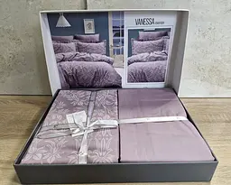Турецька постільна білизна First Choice Cotton Satin Vanessa Lavender євро - мініатюра 2