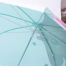 Дитяча парасоля-тростина механічна з 3D-вушками складна 89 см, м'ятний Yiwu HP-23-12M - мініатюра 7