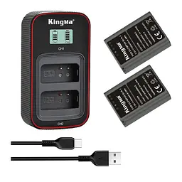 3-Pack KingMa Olympus BLN-1 (2 АКБ KingMa BLN-1 та 1 ЗУ на дві батареї)