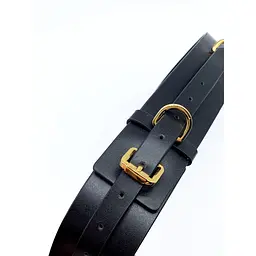 Бандажний пояс з італійської шкіри Upko із золотистою фурнітурою, чорний, розмір L - мініатюра 7