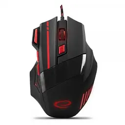 Миша Esperanza MX201 'Wolf', чорний/Red, USB, оптична, 800-2400 dpi, 7 кнопок, червоне підсвічування, 1.5 м (EGM201R)