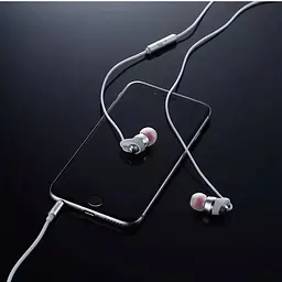 Дротові навушники Remax RM-585 metal music 3.5 mm 1.2 m вакумні з мікрофоном White - мініатюра 3