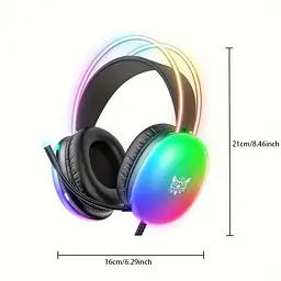 Накладні ігрові навушники Onikuma X25 дротові з гарнітурою та RGB-підсвіткою чорні - мініатюра 7