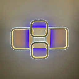 Світлодіодна LED люстра з RGB підсвіткою в білому корпусі | Арт. A 77074/2+2 RGB WT | Line F - мініатюра 8