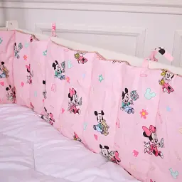Суцільний борт в ліжечко MirSon Kids Time 20-0042 Pink Mikey Mouse 30х180 см (2200009666254) - мініатюра 3