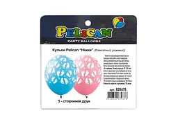 Кульки PELICAN 12 (30 см) Ніжки (10шт/уп) (блакитний, рожевий) 5-стор.