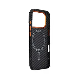 Карбоновый чехол для Apple iPhone 17 Pro, LikeCarbon2 SE MagCase, черный, тонкий защитный чехол-панель из поликарбоната с магнитами N52, MagSafe, противоударный, совместимый с беспроводной зарядкой, приподнятые края для защиты камеры, ArmorStandart (ARM89161) - мініатюра 4