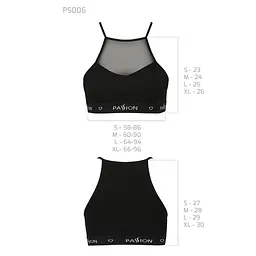 Спортивний топ з прозорою вставкою Passion PS006 TOP M, black - мініатюра 6