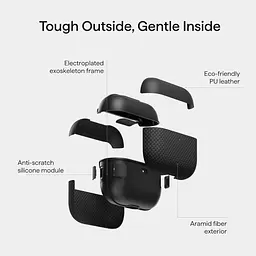 Чохол Pitaka Aramid Fiber Magnetic Case для Apple AirPods Pro 3 Black/Gray (APM2501) [170967] - мініатюра 5
