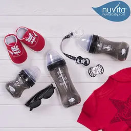 Силіконова симетрична пустушка Nuvita Air55 Cool Baby Star, 0+ міс., чорний (NV7065IB) - мініатюра 7