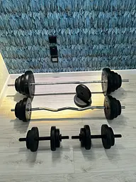 Штанги з гантелями RN Sport 4 грифи + 150 кг дисків + рукавички - мініатюра 9