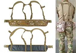 Тактичний пояс розвантажувальний РПС з кріпленнім MOLLE та плечовими лямками Multicam Arid степовий без підсумків - мініатюра 2