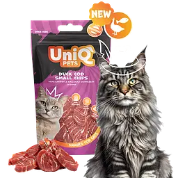 Ласощі для котів Uniq PETS CAT SNACKS MIMI Міні чіпси з качки та тріски, 50 г