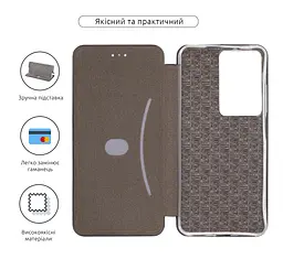 Чехол-книжка для Realme C71 4G, G-Case, черный, кожаный чехол-книга из экокожи (PU) и TPU, с магнитом, с подставкой и вместительным кардхолдером, противоударный, защита всего корпуса, ArmorStandart (ARM83912) - мініатюра 3