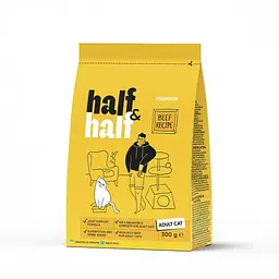 Сухий корм Half&Half для дорослих кішок, з яловичиною, 300 г (арт.20956)