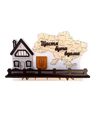 Дерев'яна Ключниця на стіну 36.5x24 см. №8 - мініатюра 7