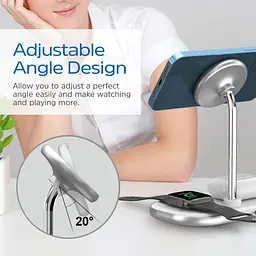 Зарядний пристрій 15W 3-in-1 Magnetic Wireless Fast Charger white Energizer - мініатюра 8