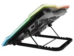 Підставка для ноутбука до 17" Trust GXT 1126 Aura, Black, 1x20 см вентилятор, RGB підсвічування, металеве сітчасте верхнє покриття, 421х312х26 мм, 1 кг (24192) - мініатюра 3