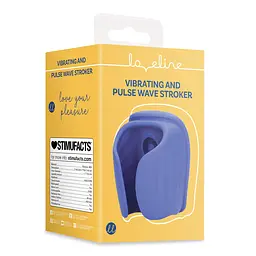 Мастурбатор з вібрацією Loveline Vibrating And Pulse Wave Stroker синій - мініатюра 13