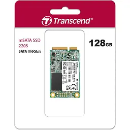 Накопичувач SSD Transcend mSATA 128GB MSA220S 3D NAND DRAM-less (TS128GMSA220S) - мініатюра 2