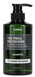 Шампунь балансуючий "Вишневий Цвіт" 500 мл Kundal Tea Tree & Macadamia Deep Cleansing Shampoo Cherry Blossom - мініатюра 1