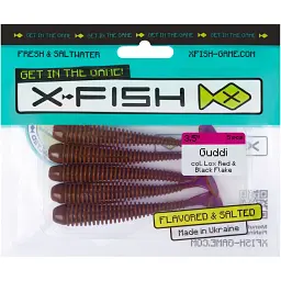 Силікон X-Fish Guddi 3.5" Lox Red & Black Flake (5шт/уп) - мініатюра 2