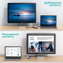 USB-C хаб 11-в-1 Choetech M20 HDMI 4K\30Hz, VGA, 3 USB-A 3.0, USB-C 3.0, RJ45, USB-C PD, SD-card, TF-card, 3.5mm audio (43-00154) - мініатюра 10
