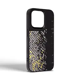 Кожаный чехол для Apple iPhone 15 Pro, Harder Snake Pattern, черный, термополиуретан ТПУ + экокожа с текстурой змеиной кожи, панель, защита корпуса, противоударный, микрофибра, рамка вокруг камеры, защита всего корпуса, (ARM76793) - мініатюра 2