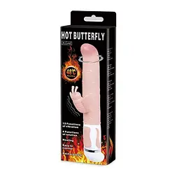 Вібратор-кролик Baile Hot Butterfly, 26.5 см (тілесний) - мініатюра 7