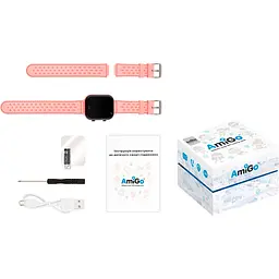 Дитячий смарт-годинник AmiGo GO009 Camera + LED Pink [98286] - мініатюра 8
