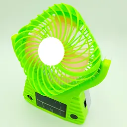 Вентилятор акумуляторний із сонячною батареєю та LED підсвічуванням з USB UKC JA-1991 зелений - мініатюра 8