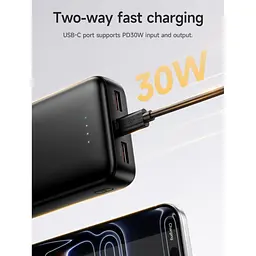 Зовнішній акумулятор Hoco DB130 Tridentis 20000mAh 30W Black [168599] - мініатюра 6