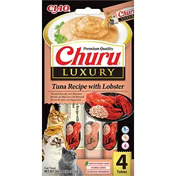 Ласощі для котів Inaba Churu Luxury вершковий мус в стіках, тунець з лобстером 14 г 12 шт.