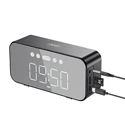 Бездротова Bluetooth колонка годинник XO F41 FM TF-карта (Чорний) - мініатюра 3