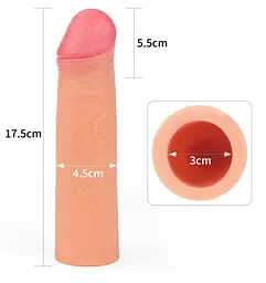 Насадка на член - Revolutionary Silicone Nature Extender Add 2" Flesh - мініатюра 2