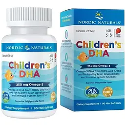 Жирні кислоти Nordic Naturals Children's DHA 250 mg, 90 капсул полуниця