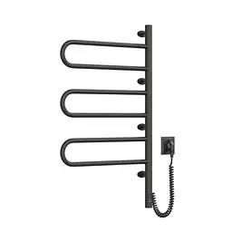 Електрична рушникосушка Navin Fouette 480x800 Sensor з таймером, чорний муар 00-044050-5080, Чорний матовий, Електронний